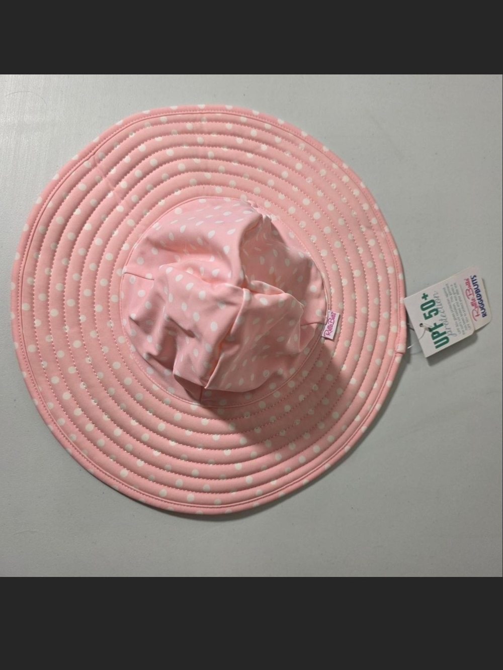 Ruffle Butts Pink Polka Dot Sun Hat